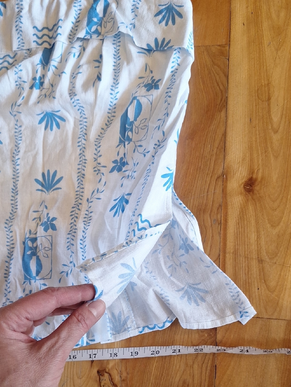 Wild Fable Blue & White Floral 2 Piece Skort Set Linen Blend XXL - Picture 7 of 14